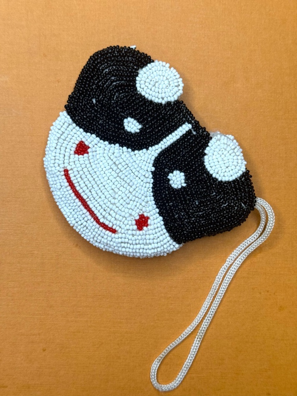 Beaded Cow Smiley Face CoinPurse/Wristlet